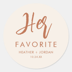Boho Dessert Ihre Lieblings-Hochzeitskiste Runder Aufkleber