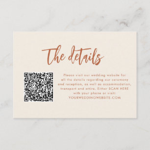 Boho Dessert QR-Karten für die Hochzeitsstichtenke Begleitkarte