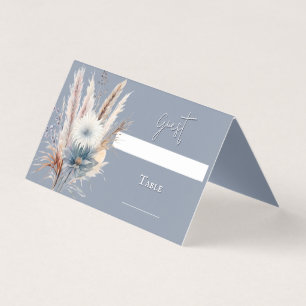 Boho d'hiver Mariage Floral Carte Blue Place
