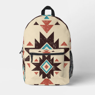 Boho-Diamant-Emblem Bedruckter Rucksack