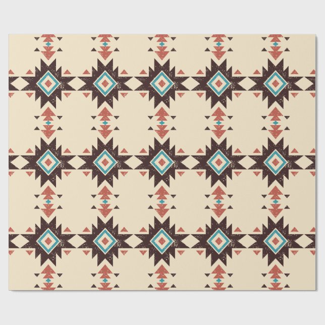 Boho-Diamant-Emblem Geschenkpapier (Flach)