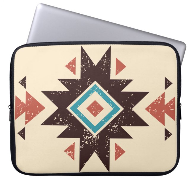 Boho-Diamant-Emblem Laptopschutzhülle (Vorderseite)