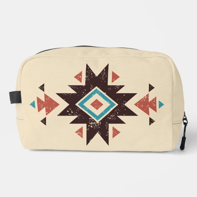 Boho-Diamant-Emblem Waschbeutel (Vorderseite)