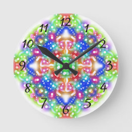 Boho Diamond Mandala Round Clock Runde Wanduhr