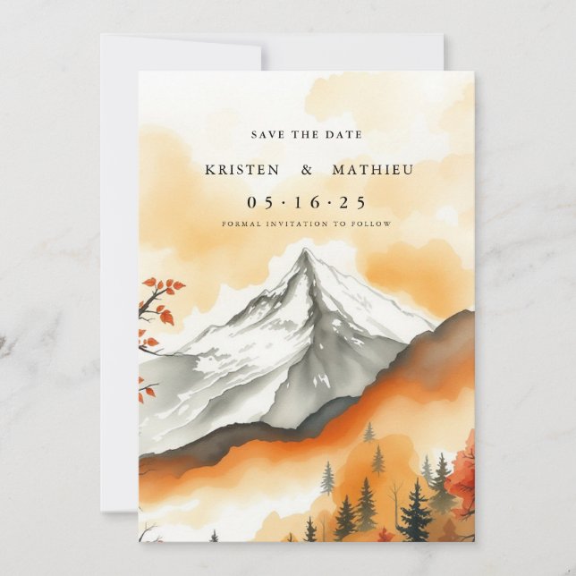 Boho Digital Mountain Save The Date (Vorderseite)