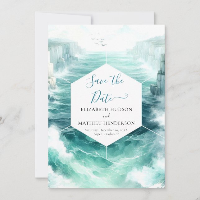 Boho Digital Nautical Wedding Save The Date (Vorderseite)