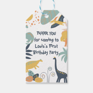 Boho Dinosaur Baby Birthday Party Geschenkanhänger