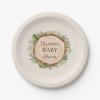 Boho Dinosaur Beige Baby Dusche Paper Teller