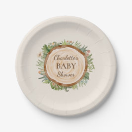 Boho Dinosaur Beige Baby Dusche Paper Teller