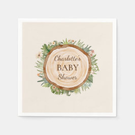 Boho Dinosaur Beige Babydusche Napkins Serviette