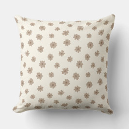 Boho Ditsy Neutral Floral Cottagecore Beige Taupe Kissen