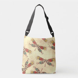 Boho Dragonflies in Sepia Tragetaschen Mit Langen Trägern