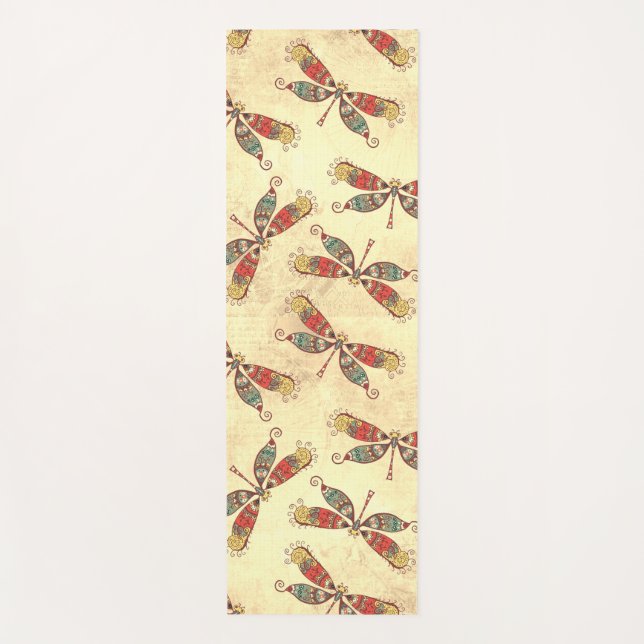 Boho Dragonflies in Sepia Yogamatte (Vorderseite)