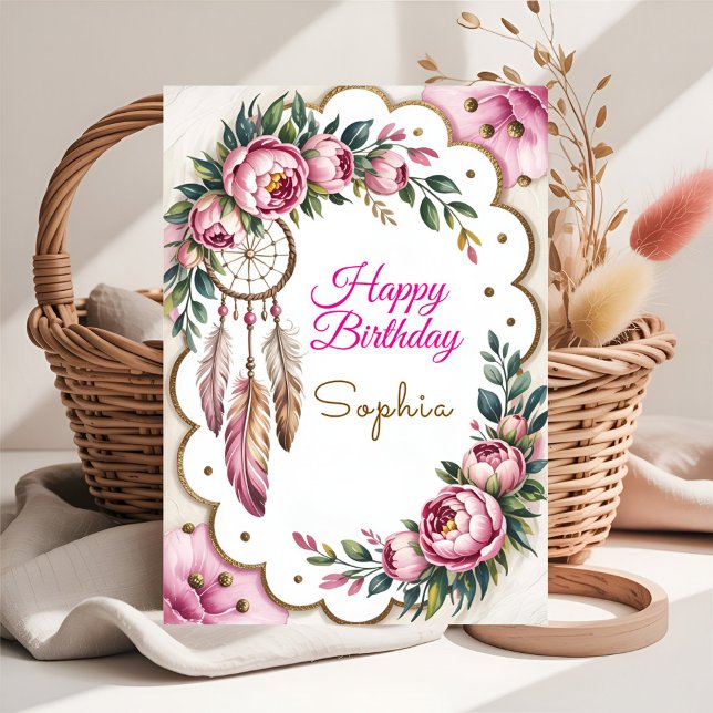 Boho Dream Birthday Greeting Karte (Von Creator hochgeladen)