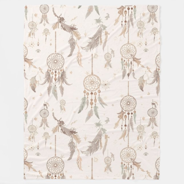Boho Dream Catcher Celestial Feathers Soft Fleece (Vorderseite)