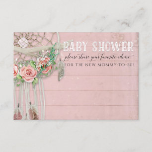 BOHO Dream Catcher Feather Baby Shower Ratschläge Einladung