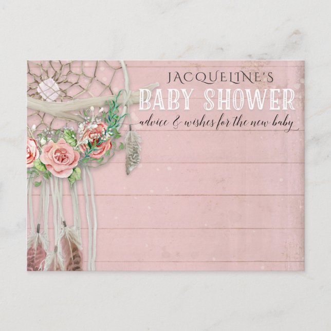 BOHO Dream Catcher Floral Advise Girl Baby Dusche Postkarte (Vorderseite)