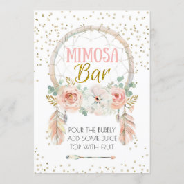 Boho Dream catcher Mimosa Bar Sign 12x18" Einladung