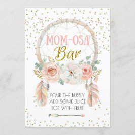 Boho Dream-Catcher Momosa Bar Sign 12x18" Einladung