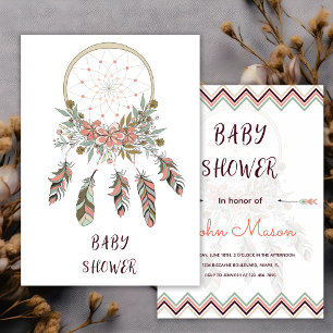 Boho Dream Catcher perles Baby shower Invitation