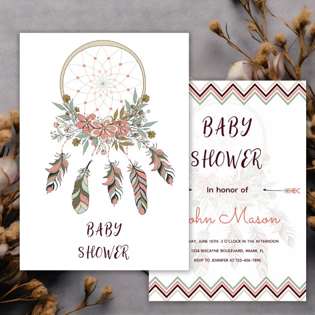Boho Dream Catcher perles Baby shower Invitation (Créateur téléchargé)