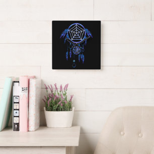 Boho Dream Catcher Quadratische Wanduhr