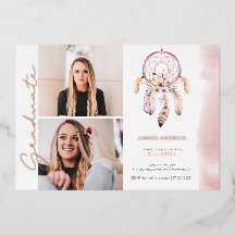 Boho Dream Catcher Rose Script Foto Abschluss