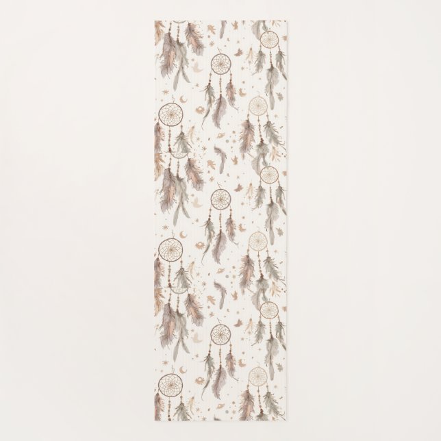 Boho Dream Catcher Yoga Mat Ethereal Feathers Yogamatte (Rückseite)