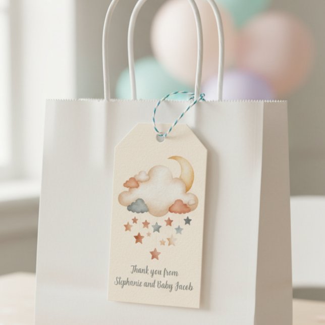 Boho Dream Cloud Baby Shower Geschenkanhänger (Adoption baby shower gift tag)