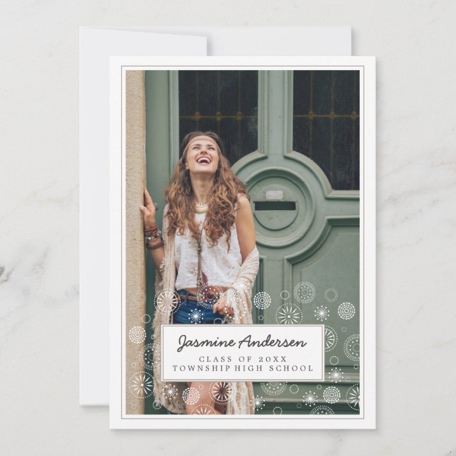 Boho Dream Photo Graduation Party Invitation (Devant)