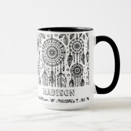 Boho Dreamcatcher Feathers Coloring Name Tasse