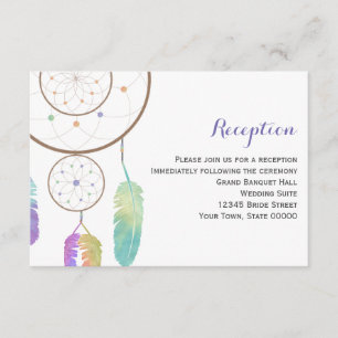 Boho-Dreamcatcher-Hochzeitsempfang Info-Karte Begleitkarte