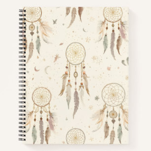 Boho Dreamcatcher Journal   Ätherische Federn Notizbuch