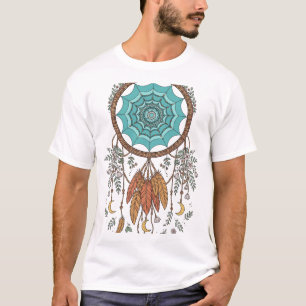 Boho Dreamcatcher T-Shirt – Türkis & Terrakotta