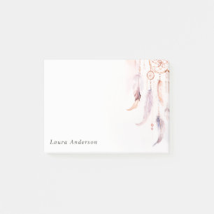 Boho Dreamcatcher Watercolor Lilac Blush Peach Post-it Klebezettel