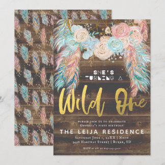 Boho Dreamcatcher Wild One Geburtstag Einladung