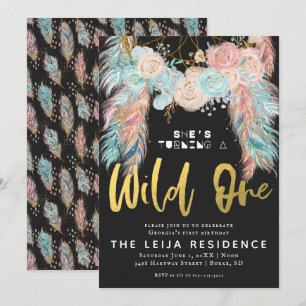 Boho Dreamcatcher Wild One Geburtstag Einladung