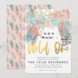 Boho Dreamcatcher Wild One Geburtstag Einladung