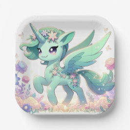 Boho Dreamy Unicorn Babydusche Pappteller