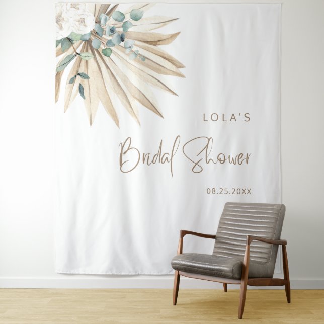 Boho Dried Palm Leaf Bouquet Wandteppich (Beispiel)