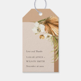 Boho Dried Palm Rust Floral Arch Hochzeit Danke Geschenkanhänger