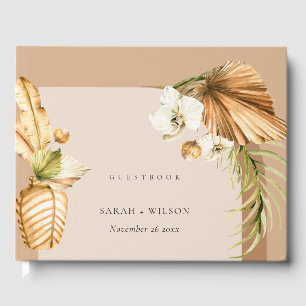 Boho Dried Palm Rust Floral Arch Wedding Danke Fa Gästebuch