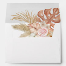 Boho Dry Blume Pampas Grass Wedding Envelope