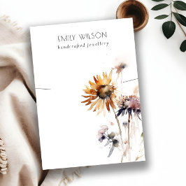 Boho Dry Wildblume Wasserfarben-Netzklammer-Displa Visitenkarte