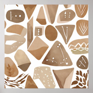 Boho Dschungel Leaf Botanischer Kunststil Einfache Poster