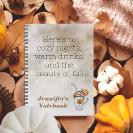 Boho dunkle Fall Thema warme Kaffee Spiral Noteboo Notizblock