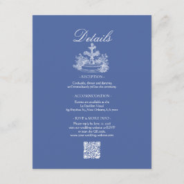 Boho Dustig Blaues Hochzeitsdetail Begleitkarte