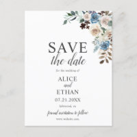 Boho Dusty Blue Beige Blume Wedding speichern das 
