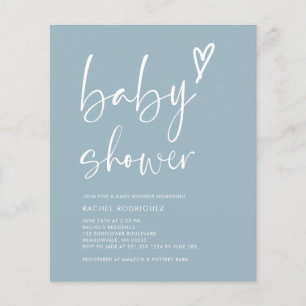Boho Dusty Blue Boy Baby Shower Einladung Flyer