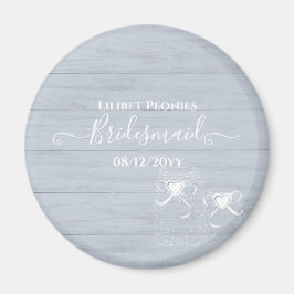 BOHO Dusty Blue Driftwood Mason Jars Wedding Magnet